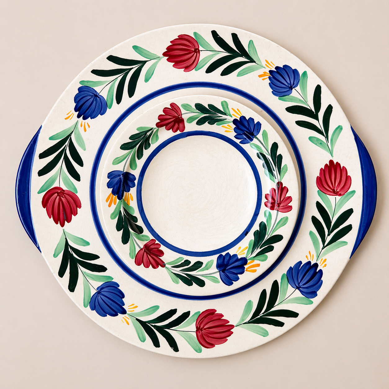 Floral Hand-Painted Antique Set