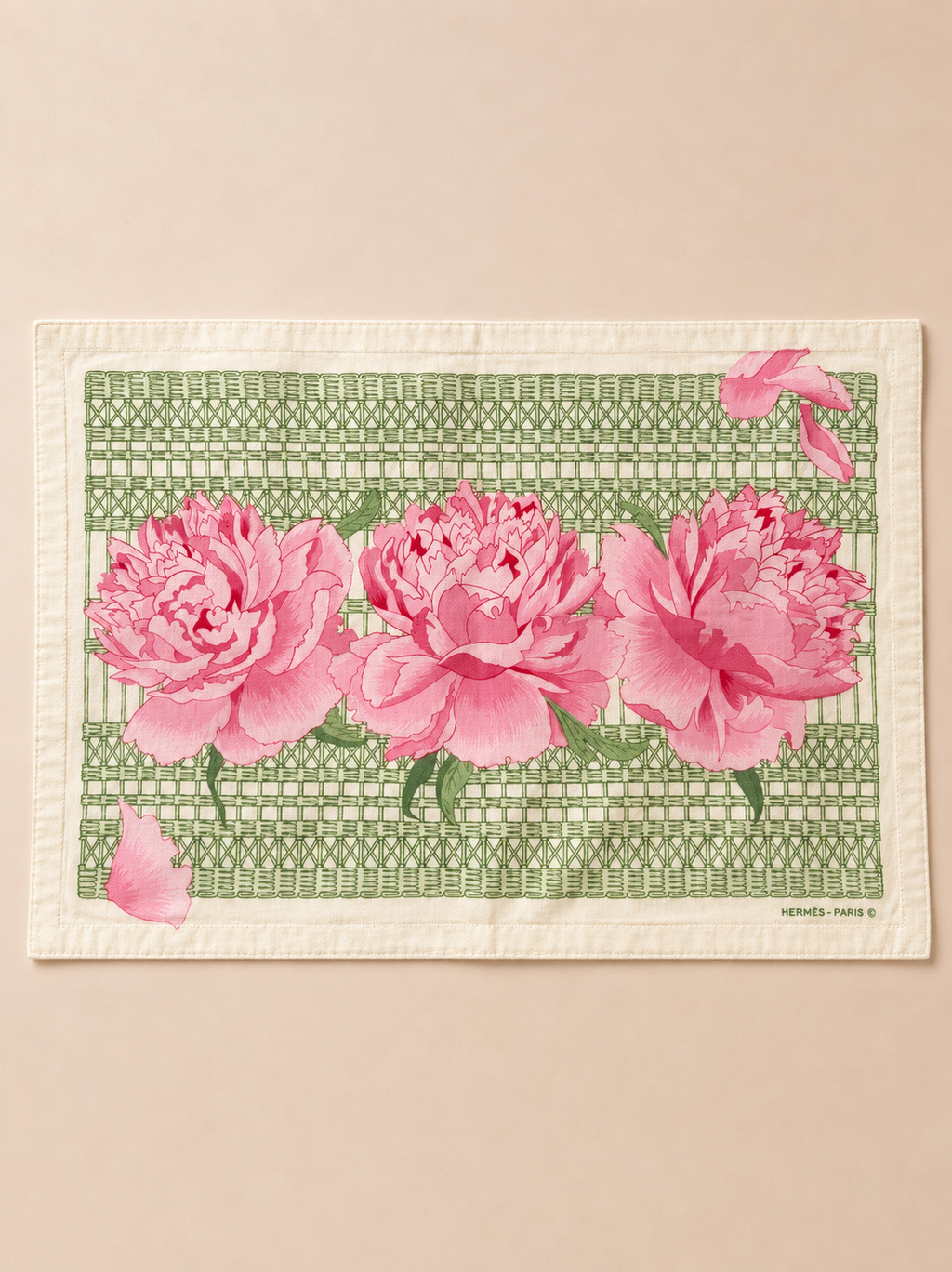 Hermès Les Pivoines Placemats & Napkins (Set of 5) - circa 1990's
