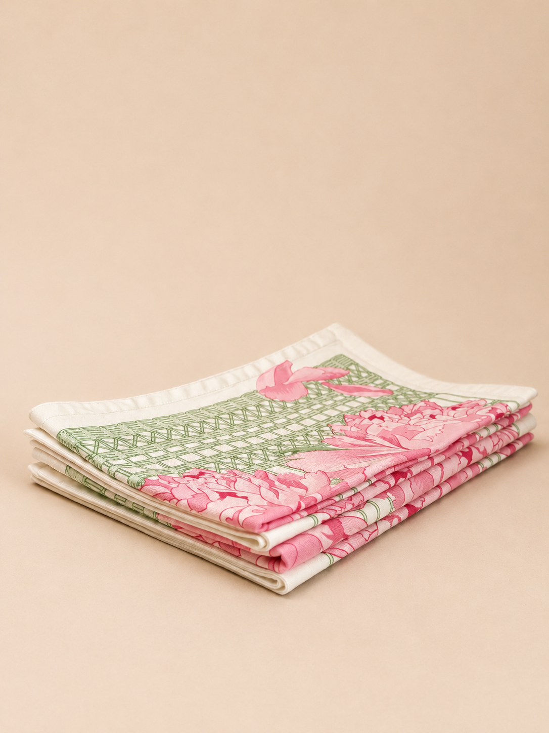 Hermès Les Pivoines Placemats & Napkins (Set of 5) - circa 1990's